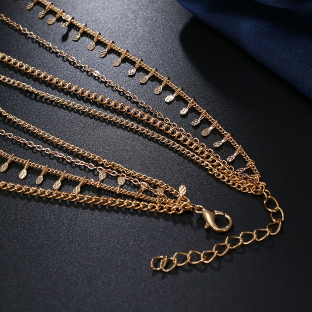 5 for $25 Four Layer Cross and Horn  Necklace - Picture 5 of 7